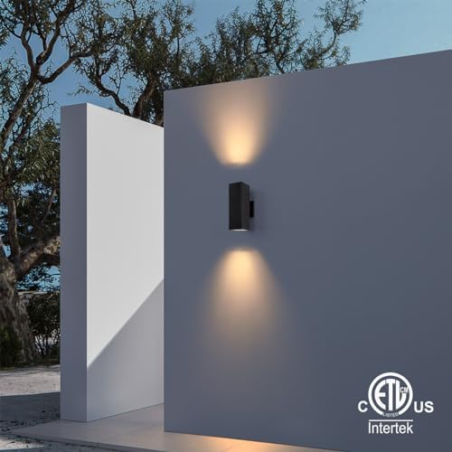 mirrea 12" Modern Outdoor Porch Light in 2 Lights, Matte Black, 1 Pack - Image 3