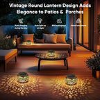 Outdoor Solar Lanterns Patio Decor: 4 Pack Bronze Waterproof Solar Lights - Image 5