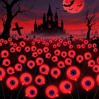 Kohlrabi Halloween Decorations Outdoor, 6 Pack 36 LED Solar Red Scary Eyeball Swaying Lights, Solar Firefly Light Waterproof Outdoor Lights for Yard Garden Party by KohlrabiDecor