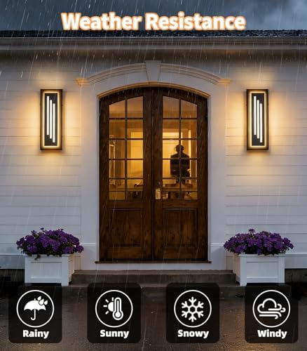 15.7'' LED Outdoor Wall Lights Modern Black Indoor Wall Sconce Lighting - Image 4
