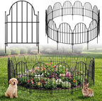 Decorative Garden Fence Panels 19 Pack - 16in (H) x 20ft Metal Animal Barrier Fencing, No-Dig Black Wire Border for Flower Beds, Patio, Yard, Landscaping by Unknown