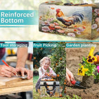 Garden Tool Bag Farm Animal Rooster Garden Tool Storage Bag with Pockets Handle Portable Garden Tote Bags for Indoor Outdoor Gardening - Image 7