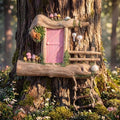 Sliner Fairy Door for Trees Outdoor Resin Fairy Garden Door, Pink by Sliner