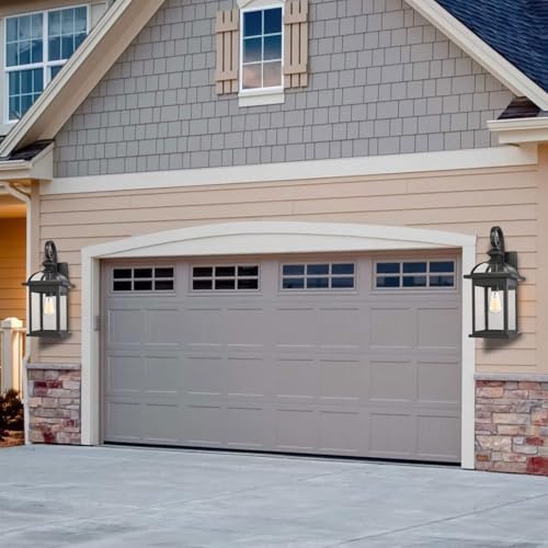Darkaway 2pcs Outdoor Lights Fixtures Wall Mount, Large 22inch Outdoor Wall Sconce Lights with Seeded Glass Waterproof Outside Exterior Lights Fixture for House Front Porch Patio - Image 2