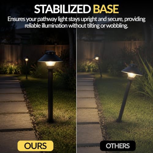Outdoor Pathway Light – Low Voltage Landscaping Lighting (4 Pack) – Black - Image 6