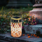 Poceacles Solar Powered Flameless Candle Cemetery Votive Candles Waterproof Outdoor Memorial Solar Stake Lights Home Outdoor Decoration, Fall Maple Leaf Pumpkin Print, Pack of 6 - Image 3