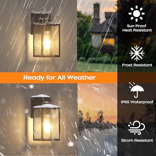Dusk to Dawn Exterior Lighting Fixtures Outdoor Porch Light Wall Sconce - Image 3