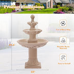 48.4" H Large Water Feature with Pineapple Top, 3 Tier Italian Water Fountain Outdoor with Waterfalls & Pump, Roman Pillar Garden Fountain for Garden, Backyard, Patio and Home Decor - Image 6