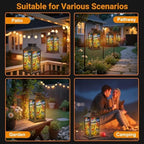 Solar Lantern Outdoor Waterproof African Savanna Wildlife Stained Glass Giraffe Zebra Antelope Garden Decor LED Hanging Solar Lights Tabletop Lamp Gifts for Women Mom Outside Yard Patio Porch - Image 6