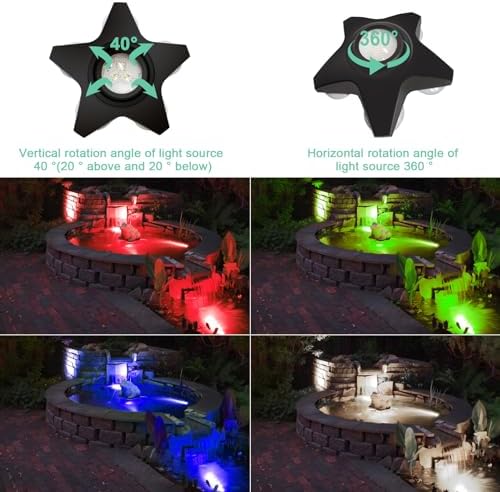 Submersible Pool Lights, Waterproof RGB LED Ground Light for Swimming Pool, Pond, Fountain, Aquarium, Low Voltage Remote Control Indoor/Outdoor/Underwater Decor Pond Lights (46ft) - Image 5