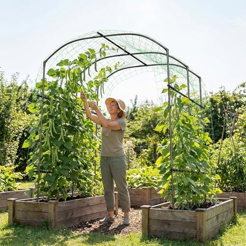 DoCred 87''H x 75''L Garden Arch Trellis, Metal Trellis for Climbing Plants by DoCred