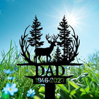 Personalized Hunter Grave Marker Deer Hunter Dad Memorial Memorial Garden Stake 8-24 inch Hunter Dad Loss Gift, Hunter Memorial Gift Loss of Loved One (Deer Hunter Dad Memorial) - Image 2