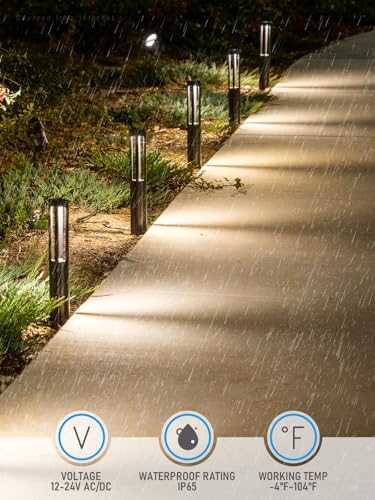 LEONLITE 6-Pack 3W LED Low Voltage Path Lights Aluminum 3000K Black - Image 4