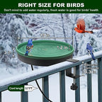 Heated Bird Bath, 3 Easy Ways to Mount Heavy Duty Metal Pedestal Detachable Bird Bath Bowl for Easy Cleaning, 75W Heated Bird Baths for Outdoors for Winter Garden Yard Patio Lawn, Green - Image 2