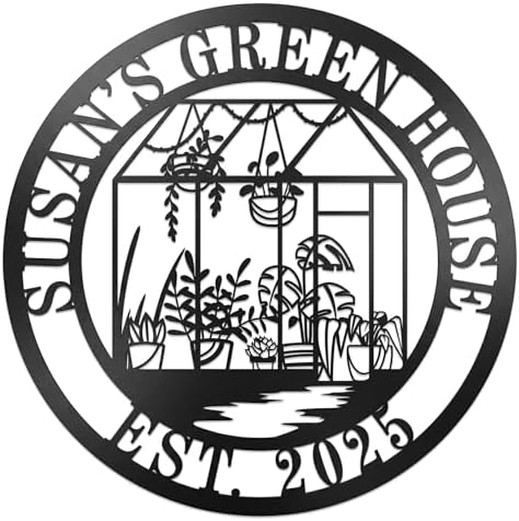 Personalized Greenhouse Garden Name Sign, Custom Metal Wall Decor Plaque for Home & Outdoor Display, Family Name Sign for Gardeners or New Home Gifts,Customized Steel Plant House Sign 2026 Garden Decor by HZYCYYFC