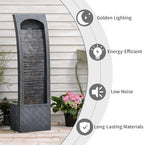 Bumilgar Indoor Water Fountain Curved Faux Slate Outdoor Waterfall Fountains Floor Standing Tiered Rock with LED Lights and Pump for Garden, Backyard, Deck, Patio, Porch and Home Art Decor - Image 3
