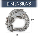 NAT & Jules Small Sleeping Dragon Concrete Finish 10 inch Resin Garden Sculpture - Image 2