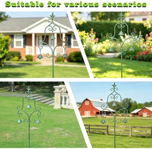 46.5" H Metal Yard Art with Bells for Outside,Decorative Garden Stakes - Image 6