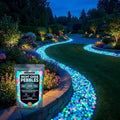 Glow-in-the-Dark Colorful Garden Stones - Luminous Solar-Powered Pebbles for Walkways, Landscaping, Planters, and Fish Tank Decor - Nighttime Outdoor Decoration (Blue, 400 Count) Multicolor 600 by Unknown