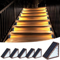 Solar Step Lights Outdoor Waterproof, 6 Pack Solar Stair Lights Outdoor IP67 Dusk to Dawn, Warm 3000K Outdoor Step Lights, Solar Lights for Steps and Stairs, Deck Steps, Patio Stairs, Porch Steps by XILLUMICORE