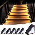 Solar Step Lights Outdoor Waterproof, 6 Pack Solar Stair Lights Outdoor IP67 Dusk to Dawn, Warm 3000K Outdoor Step Lights, Solar Lights for Steps and Stairs, Deck Steps, Patio Stairs, Porch Steps by XILLUMICORE