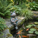 Frog Fishing Statue Garden Decor – 9.8" Weatherproof Resin Frog Fishing Sculpture Decor for Fish Ponds, Koi Ponds, Waterfalls, Poolside & Outdoor Gardens– Resin Figurine for Indoor & Outdoor Décor by Unknown