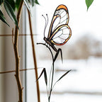 Stained Glass Butterfly Suncatcher – Handcrafted Decorative Stake Adornment for Indoor & Outdoor – Lovely Garden Decor – Glass Artwork for Flowerpot Decoration - Image 2