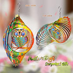 FONMY Wind Spinner Mandala Owl 12 inch 3D Stainless Steel Laser Cut Metal Art Geometric Pattern Hanging Wind Spinner, Kinetic Yard Art Decorations - Indoor/Outdoor Décor - Image 4