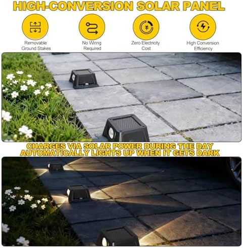 3,Solar Ground Lights, 4 Pack Flat Solar Disc Lights Outdoor Waterproof, 3.46 Inch Small Solar Garden Lights Landscape Lighting for Outside Pathway Garden Yard Lawn Walkway - Image 5