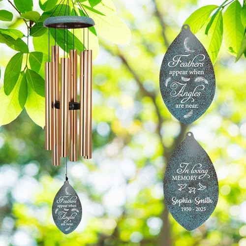 ASTARIN Deep Tone Memorial Wind Chimes Personalized, Sorry for You Loss Bereavement Gifts, Outside Condolence Wind Chime for Loss of Mother Father, 35" Three Colors, Produced in Texas - Image 2