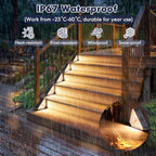 Kondras Solar Step Lights for Outside, 12-Pack Motion Sensor Outdoor Stair Lights Waterproof IP67, Solar Powered LED Outdoor Step Lights Decor for Yard Garden Porch Patio Pathway Deck, Warm White - Image 6