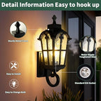 Outdoor Wall Light Fixtures Waterproof Porch Lights Anti-Rust Matte Black Exterior Lighting Fixtures Sconce Lights Outdoor Wall Lantern for Patio Front Door Garage - Image 3