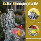 Mrocioa Solar Outdoor Garden Decor Angel Statue Light with Color Changing Birdbath, Waterproof Led Home Decor Figurine Lights for Yard Patio Front Porch, Housewarming Gifts for Easter Spring - Image 4