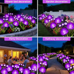 Solar Garden Lights, 8 Pack Solar Purple Swaying Firefly Lights with Flowers, Waterproof Purple Halloween Flowers Light Outdoor for Garden Patio Yard Fall Decoration, Gifts for Women Mother's Day - Image 6