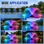 Pond Fountain Aerator with Lights RGB Light 1HP 750W 110V Fountain - Image 6