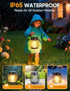 KOOPER Metal Solar Lanterns Outdoor Waterproof, 4 Pack Brighter Hanging Solar Lights for Outside, Up to 15 Hours Modern Hanging Solar Powered Lanterns Lights for Yard Patio Path Tree Garden Decorative - Image 4
