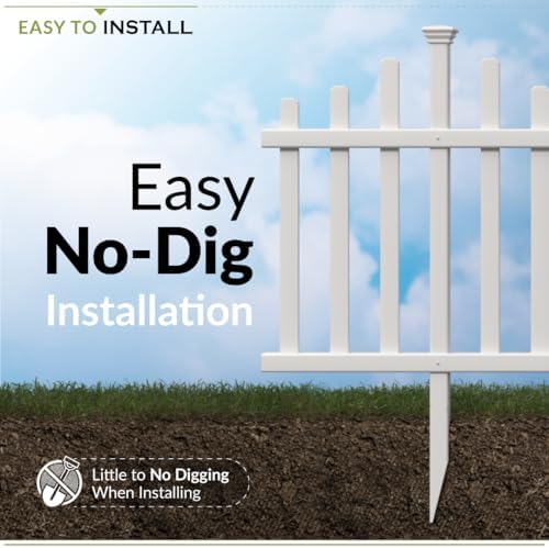 Zippity Madison Picket Fence Panels, White Vinyl DIY No Dig Kit - Image 2