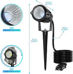 High Brightness 1000LM Outdoor Spot Lights for Yard, 3500K Warm White Spot Lights Outdoor with 4.9FT Electric Cord, 10W LED IP66 Waterproof Landscape Spotlights for Garden Tree Flag - 4 Pack - Image 3