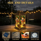 Solar Lantern Outdoor Waterproof English Bulldog Autumn Leaves Autumn Garden Decor LED Hanging Solar Lights Tabletop Lamp Gifts for Women Mom Outside Yard Patio Porch - Image 2