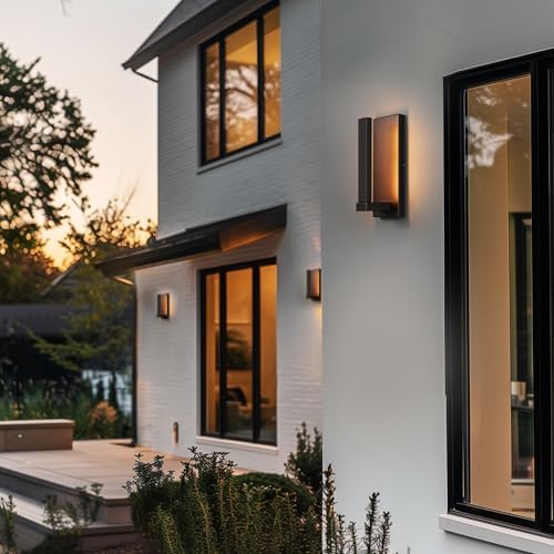 Globe Electric 60000128 10W Integrated LED Outdoor Wall Sconce, Bronze Finish, Modern Rectangle Frame, 650 Lumens, 2700K Warm White, Weather-Resistant, 12-Inch Height - Image 2