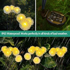 4PK 32LED Solar Garden Lights Outdoor, Dandelion Solar Lights Outdoor, IP65 Waterproof Firefly Light Outside Decor for Patio Pathway, Sway by Wind for Fairy Garden Dandelion Decorations, Warm White - Image 5