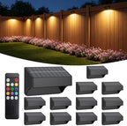 ZCXLIGHT Solar Fence Lights Outdoor, 12 Pack Fence Solar Lights Outdoor with Remote Control Long Lasting, Ultra Bright IP65 Waterproof LED Solar Wall Lights for Fence Deck Step (12) by ZCXLIGHT