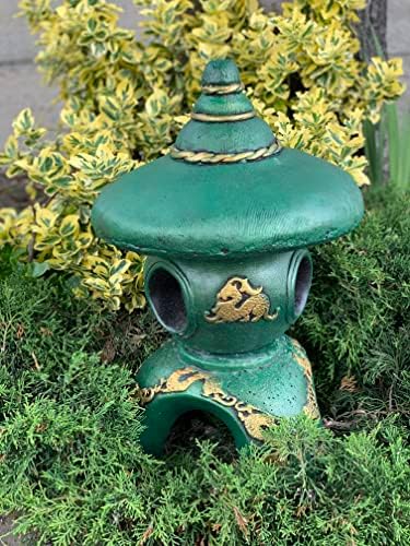 OLOMA Ball pagoda garden statue Japanese decor Lawn light lantern Pagoda temple for backyard decor Stone pagoda lantern zen garden art Concrete japanese pagoda outdoor statue Pagoda temple decoration - Image 7