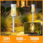 LETMY 12 Pack Solar Pathway Lights Outdoor, Bright Solar Lights Outdoor Waterproof IP65, Solar Garden Lights Outdoor for Yard Walkway Driveway Landscape Garden Decor （White） - Image 6