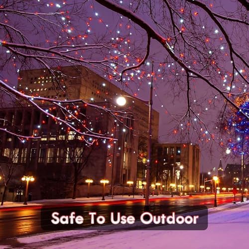 Solar Christmas Lights Outdoor 2 Pack 480 LED Solar String Lights Red White - Image 2