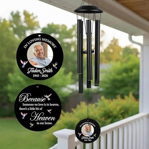 Customized Photo 32" Wind Chimes Memorial Mom Dad Gifts - Image 6
