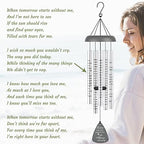 Fabuday 32'' Sympathy Wind Chimes Memorial Gift for Loss of Loved One Gray - Image 5