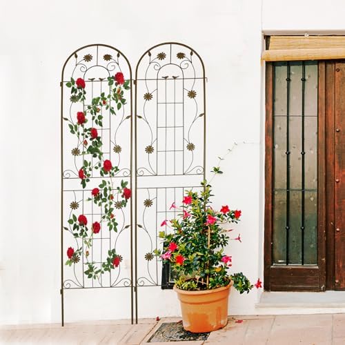 Garden Trellis for Climbing Plants Outdoor, 2-Pack 86" Metal Rustproof - Image 3
