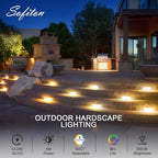 4-Pack 7 Inch Retaining Wall Lights, 5W 200LM LED Hardscape Lighting Swivel, 2700K-5000K Selectable,12-24V AC/DC, IP65 Waterproof Low Voltage Step Lights Outdoor, ETL Certified - Image 2