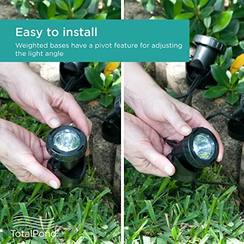 TotalPond Pond and Landscape LED Light Set, 3-Light Pack, for in & Out of Water, 12pc Color Lenses, Easy Install, 3W LED Spotlights, Waterproof, Dusk-to-Dawn Sensor, 10 ft. Power Cord - Image 7